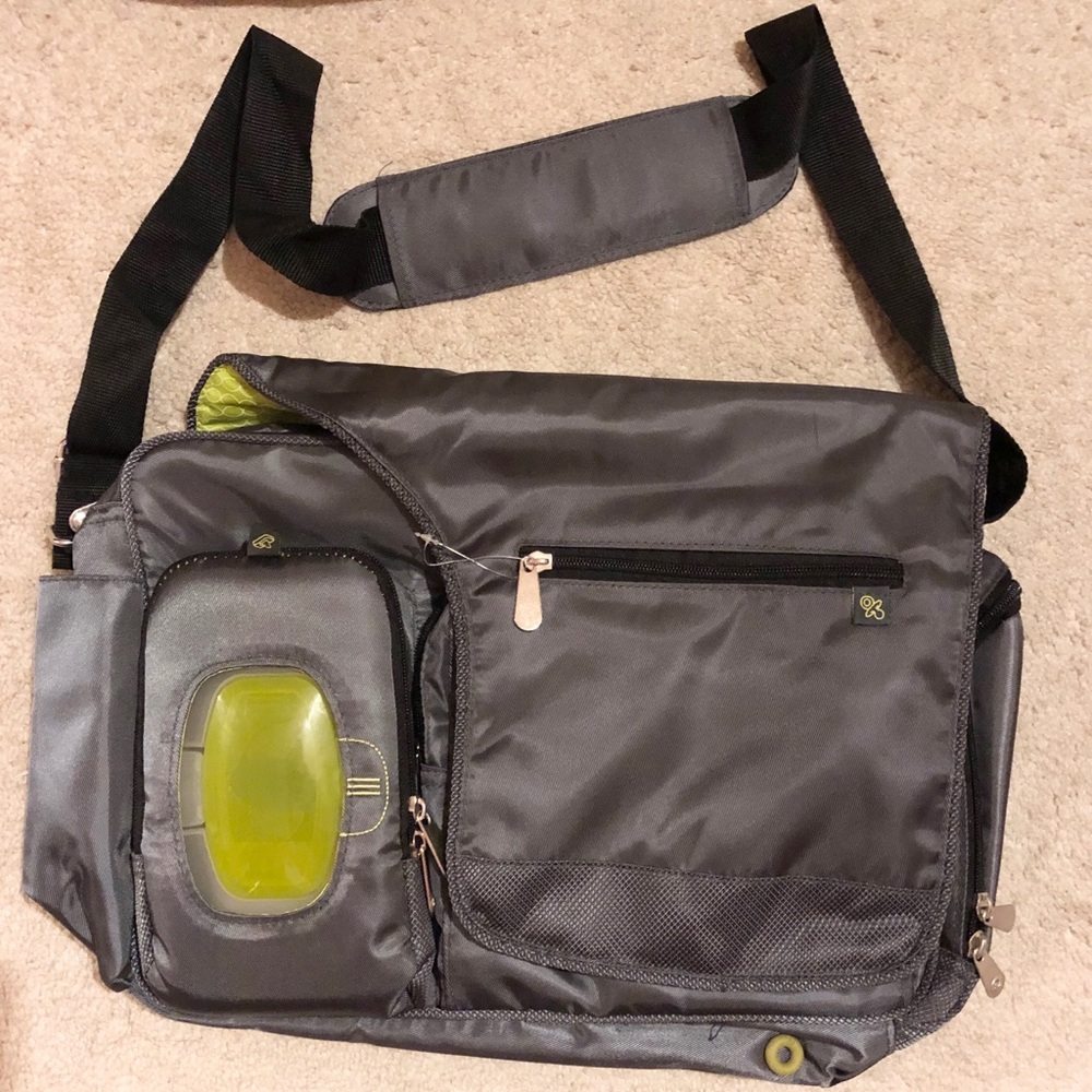 Fisher Price Fastfinder Messenger Diaper Bag, Grey